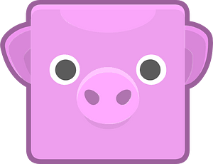 Square animal outlined face 8-08 pig