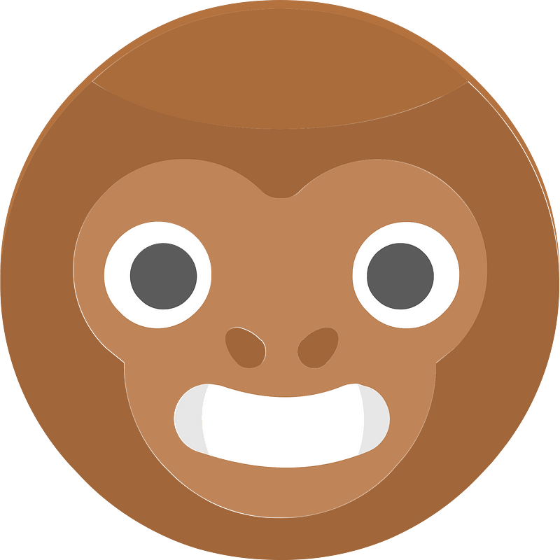 Round animal face 1-10 monkey