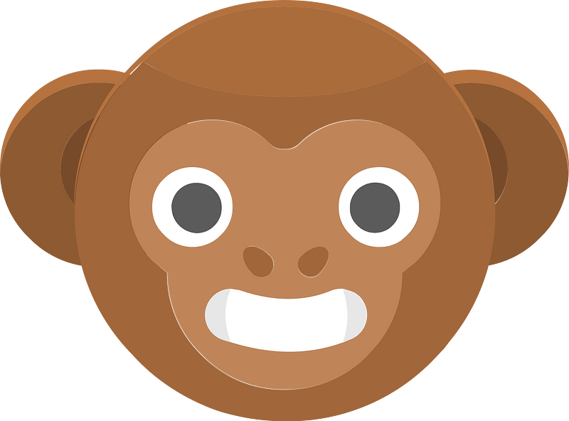 Round animal face 2-10 monkey