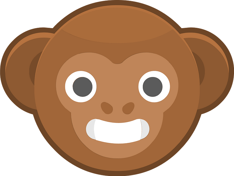 Round animal outlined face 4-10 monkey