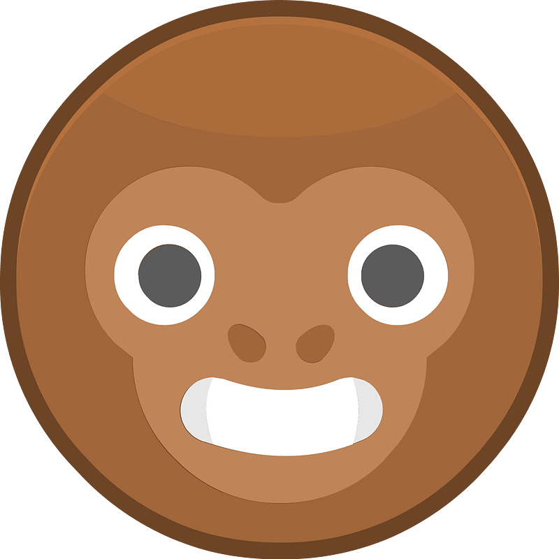 Round animal outlined face 3-10 monkey