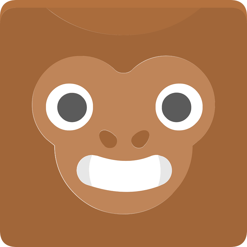 Square animal face 5-10 monkey