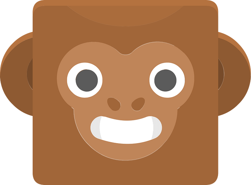 Square animal face 7-10 monkey