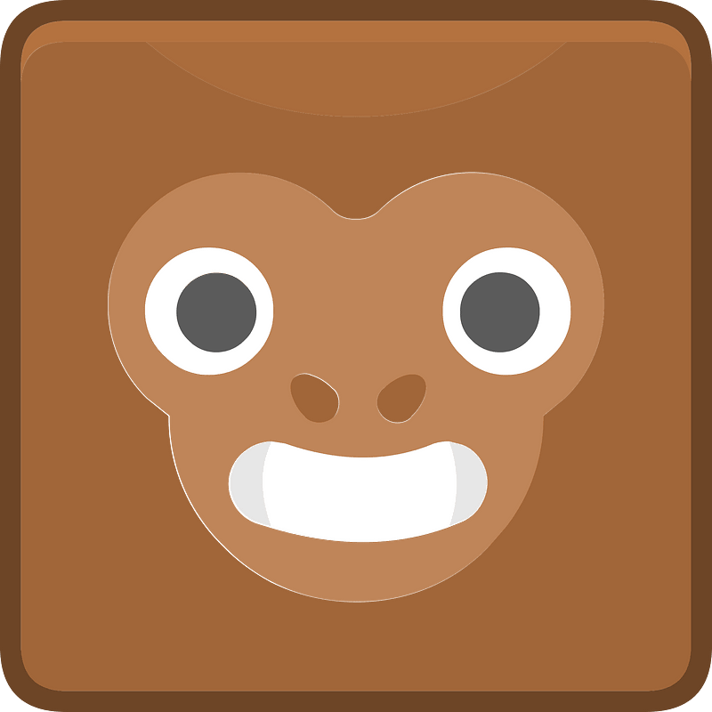 Square animal outlined face 6-10 monkey