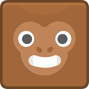 Square animal outlined face 6-10 monkey