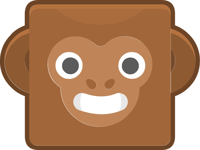 Square animal outlined face 8-10 monkey