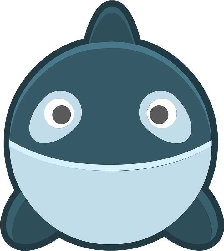 Round animal outlined face 4-11 shark