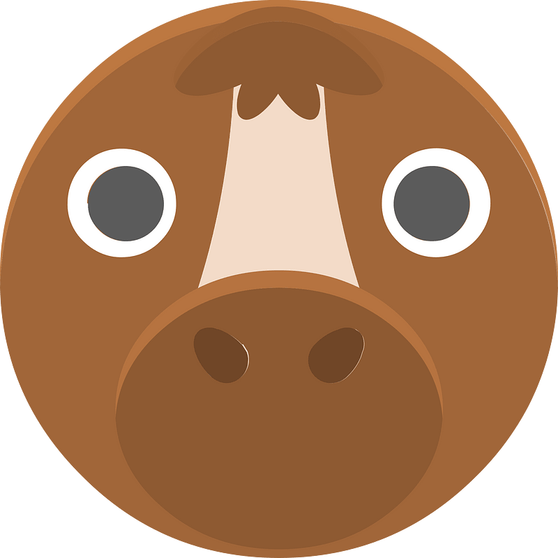 Round animal face 1-14 horse