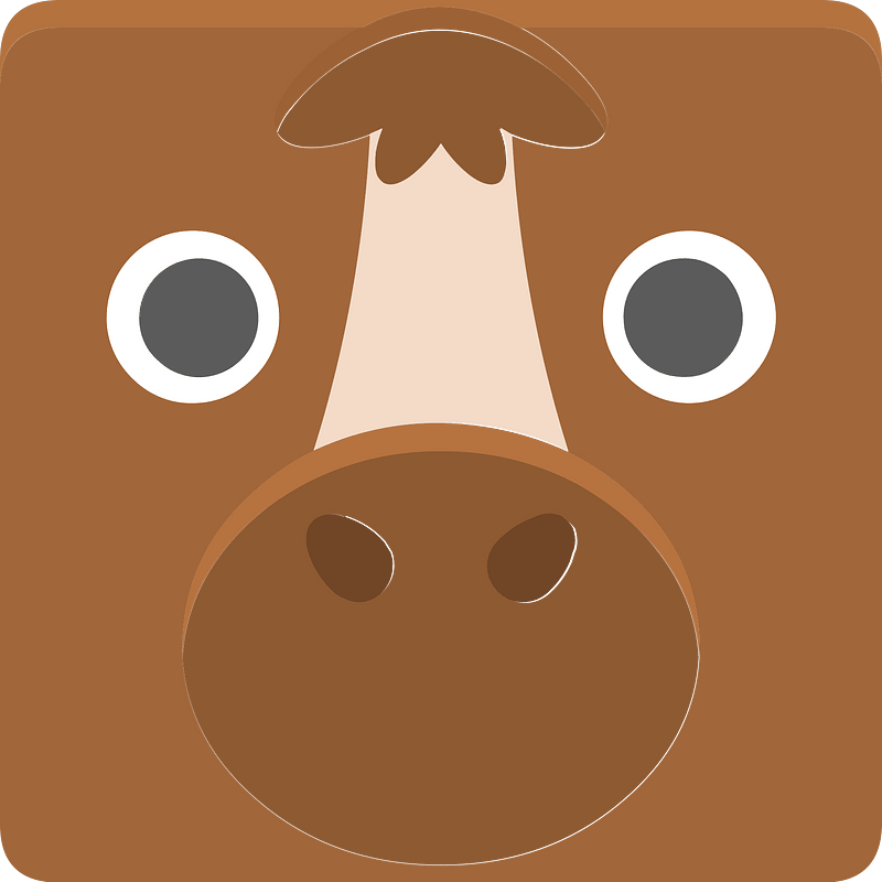 Square animal face 5-14 horse