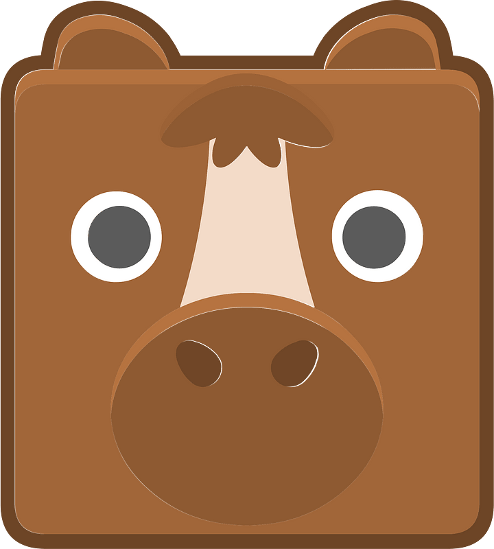 Square animal outlined face 8-14 horse