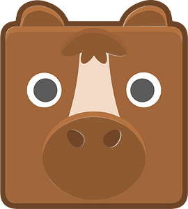 Square animal outlined face 8-14 horse