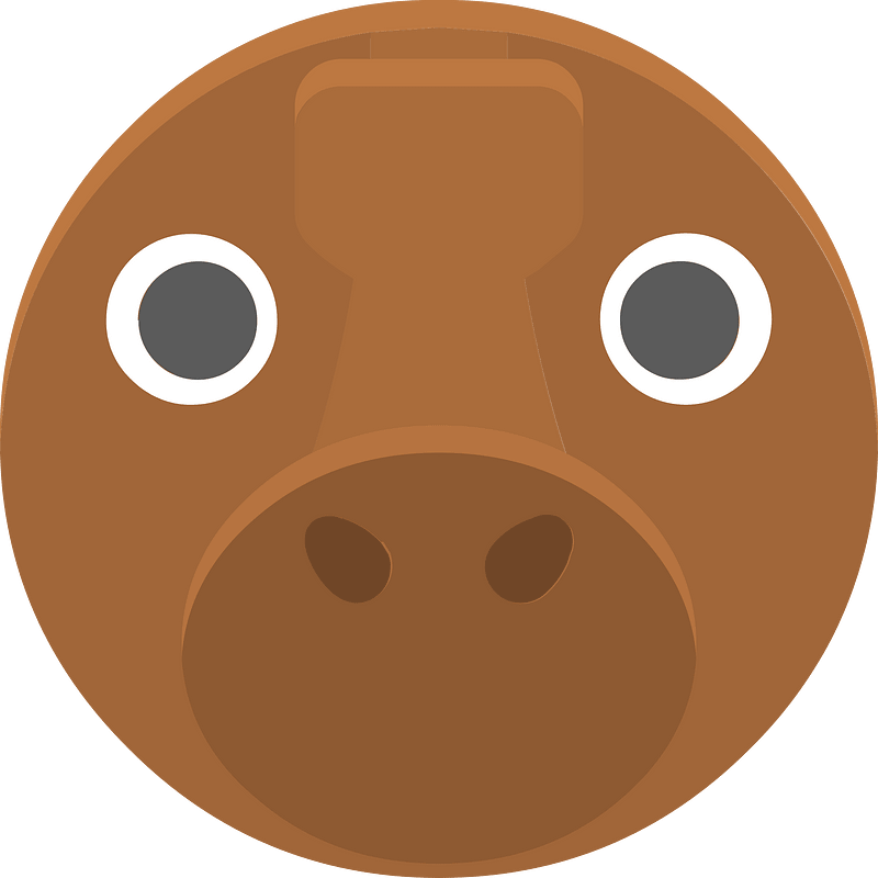 Round animal face 1-15 moose