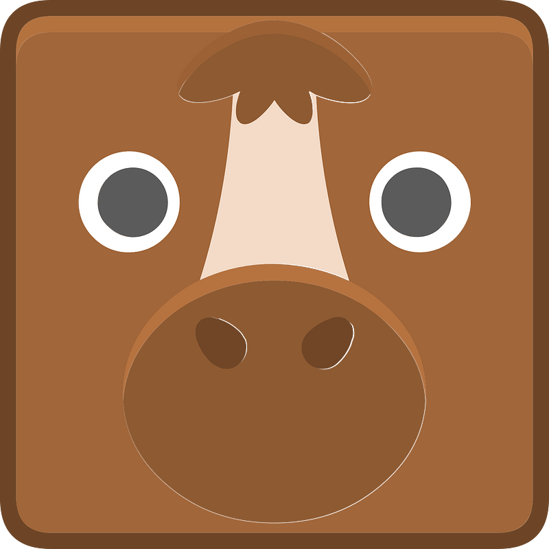 Square animal outlined face 6-14 horse
