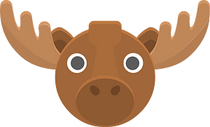 Round animal face 2-15 moose