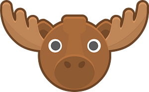 Round animal outlined face 4-15 moose