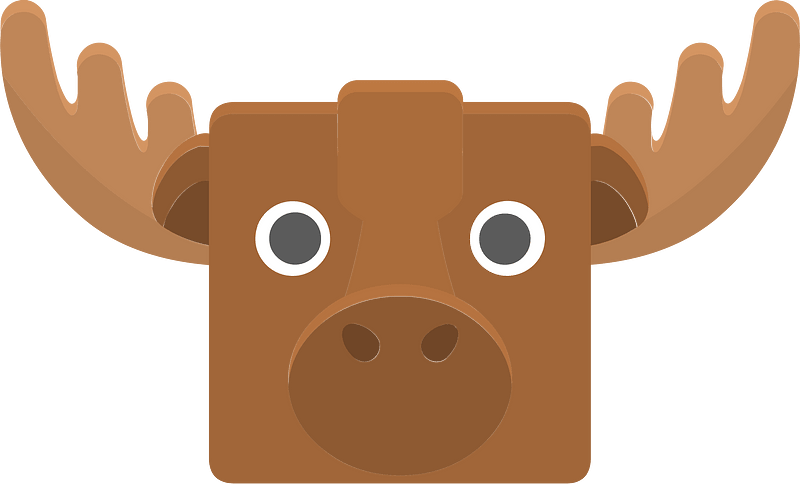 Square animal face 7-15 moose