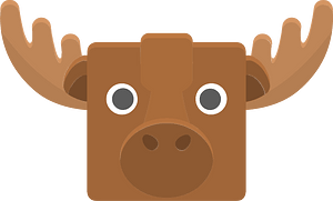 Square animal face 7-15 moose