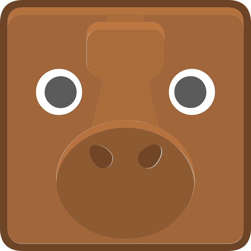 Square animal outlined face 6-15 moose