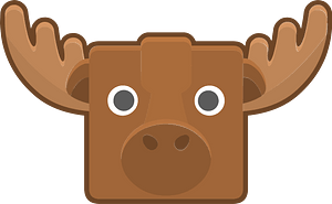 Square animal outlined face 8-15 moose