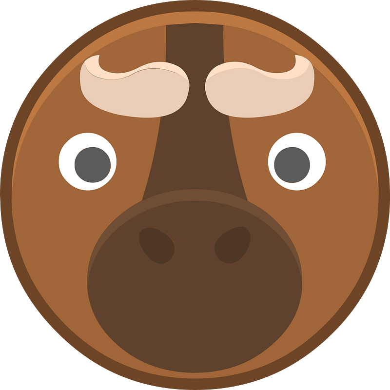 Round animal outlined face 3-16 bull