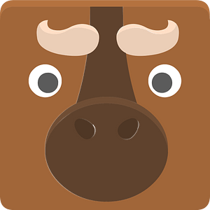 Square animal face 5-16 bull