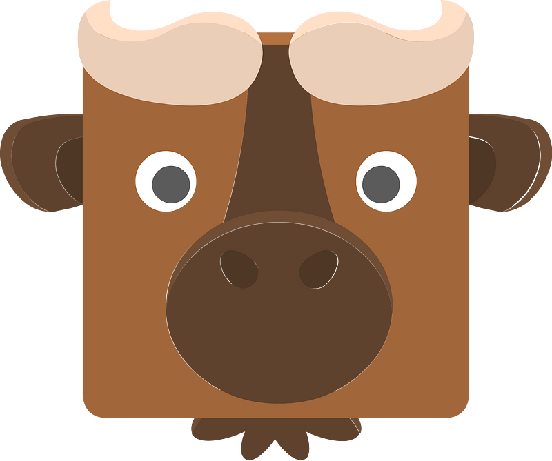 Square animal face 7-16 bull