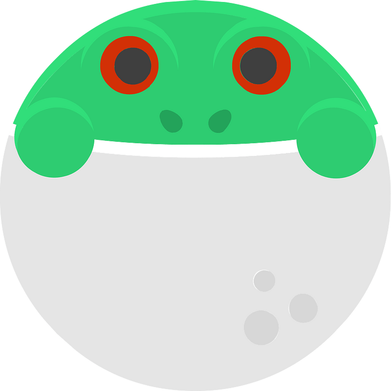 Round animal face 1-17 frog