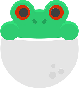 Round animal face 2-17 frog