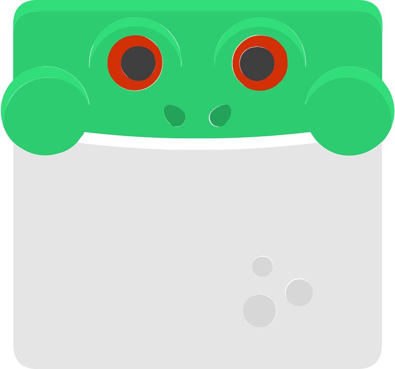 Square animal face 7-17 frog