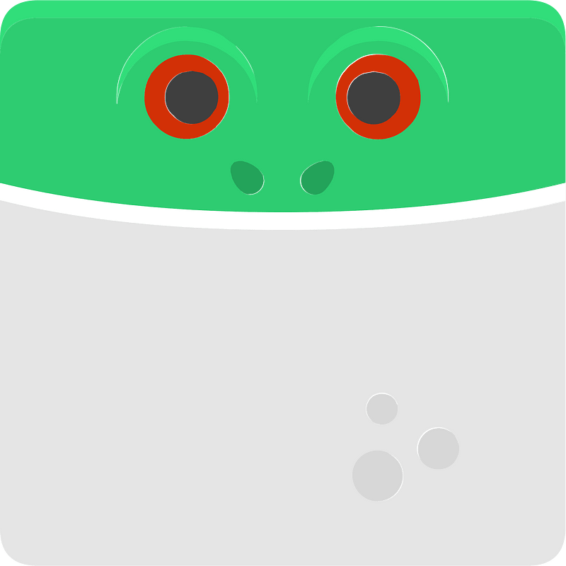 Square animal face 5-17 frog