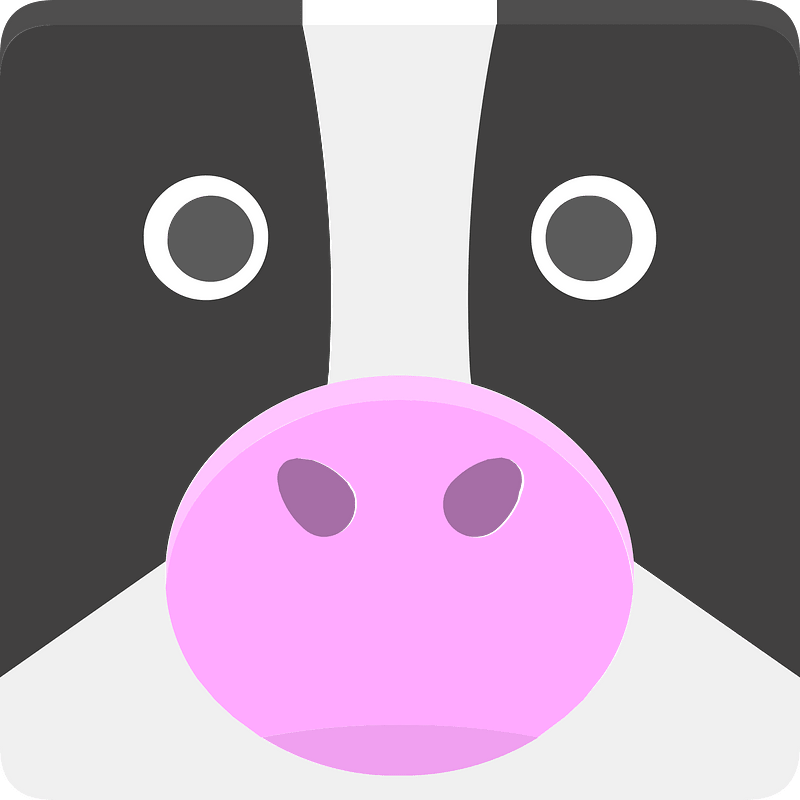 Square animal face 5-19 cow