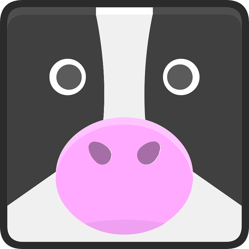 Square animal outlined face 6-19 cow