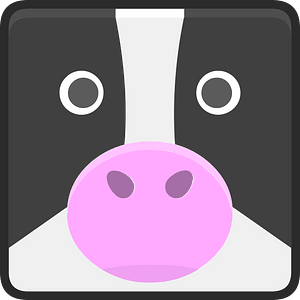 Square animal outlined face 6-19 cow