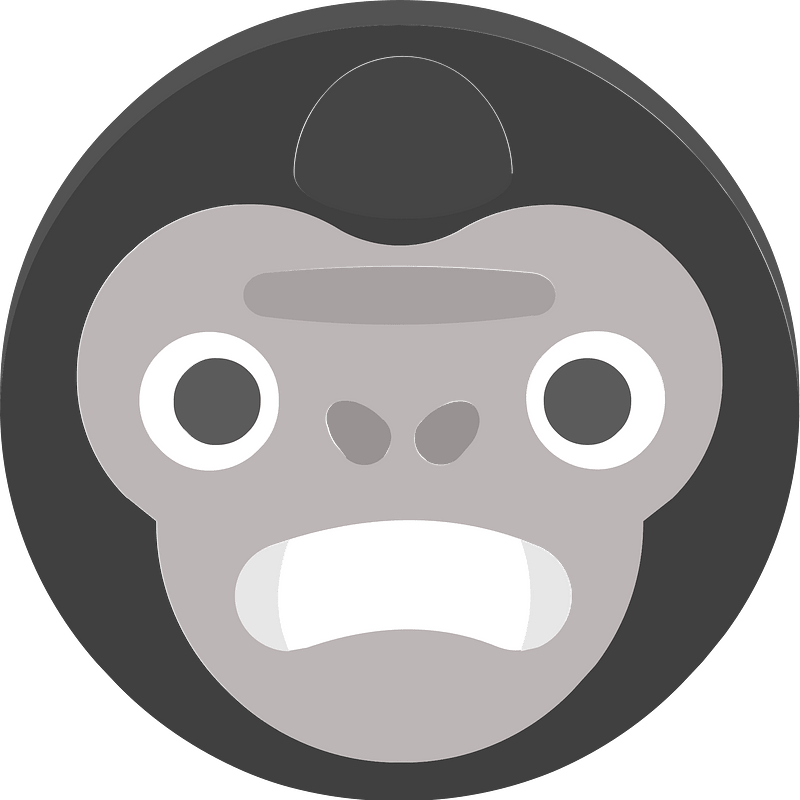 Round animal face 1-21 chimp