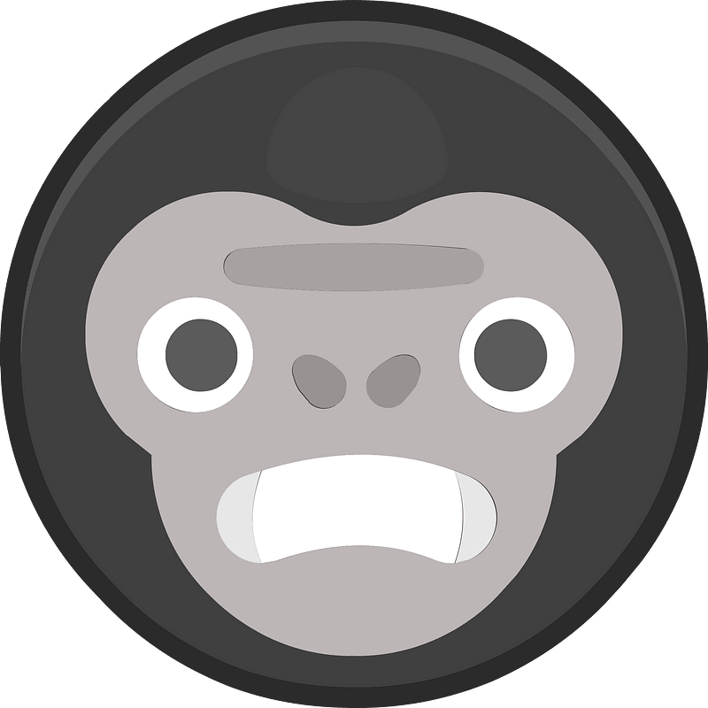 Round animal outlined face 3-21 chimp