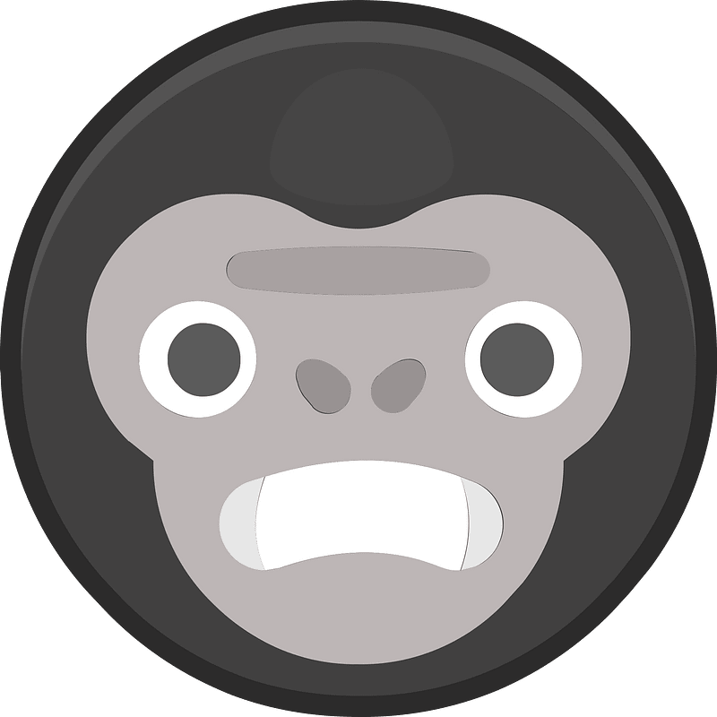 Round animal outlined face 4-21 chimp
