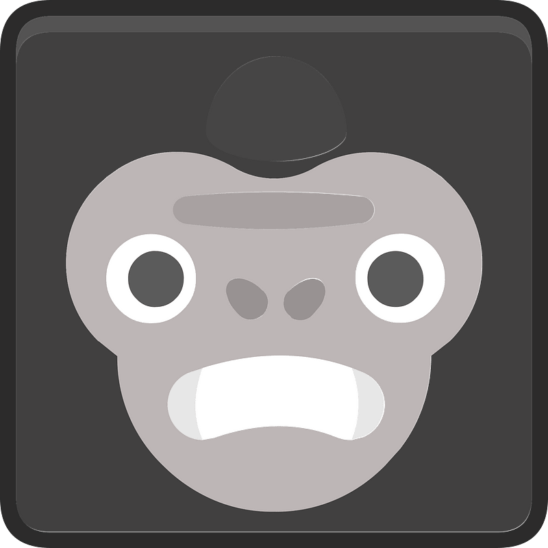 Square animal outlined face 6-21 chimp