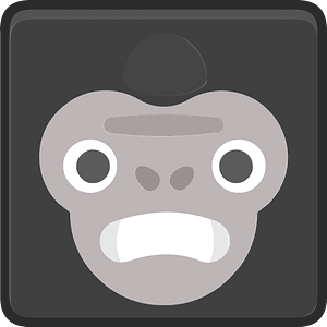 Square animal outlined face 8-21 chimp
