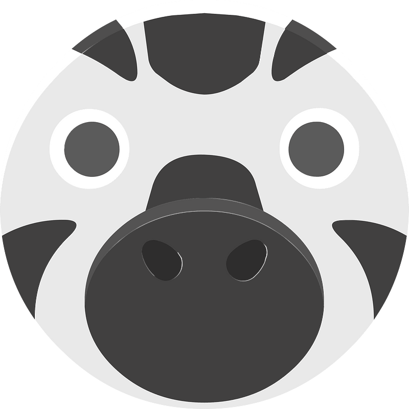 Round animal face 1-22 zebra