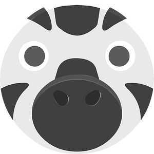 Round animal face 1-22 zebra