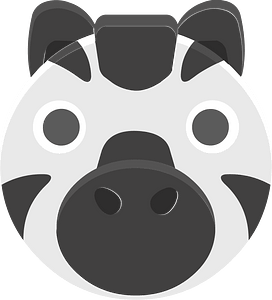 Round animal face 2-22 zebra