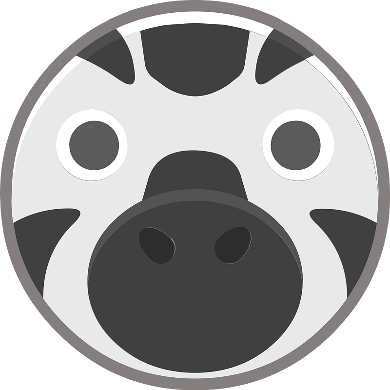 Round animal outlined face 3-22 zebra