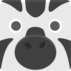 Square animal face 5-22 zebra
