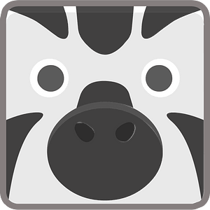 Square animal outlined face 6-22 zebra