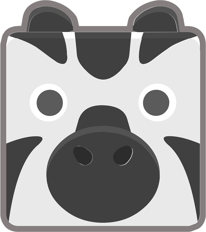 Square animal outlined face 8-22 zebra