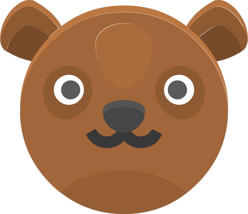 Round animal face 2-23 bear