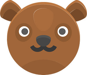 Round animal face 2-23 bear