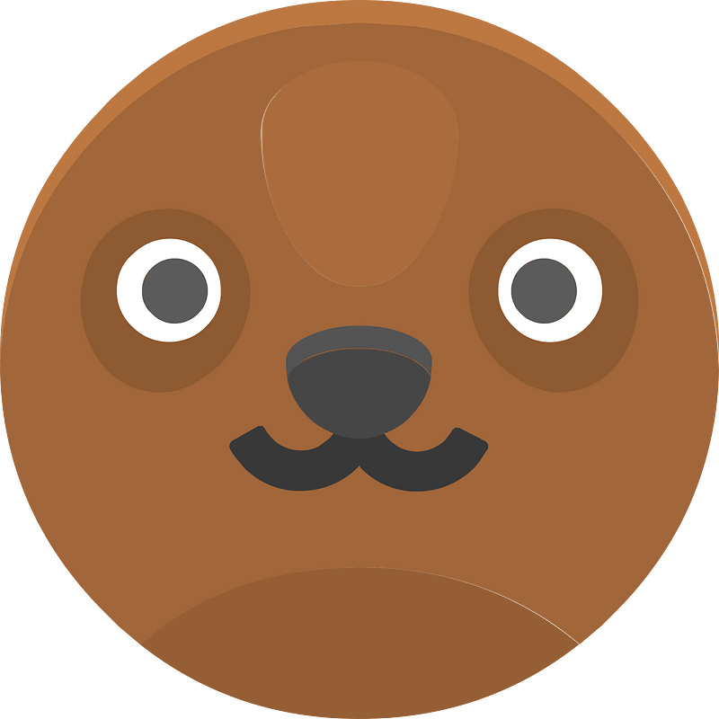 Round animal face 1-23 bear