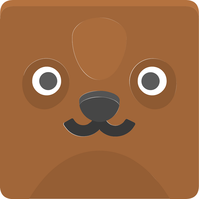 Square animal face 5-23 bear