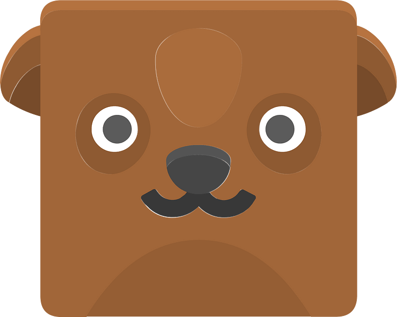 Square animal face 7-23 bear